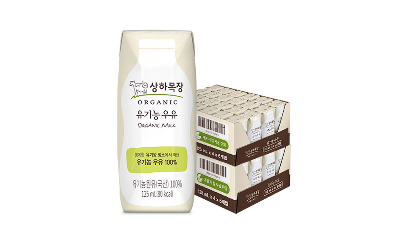 상하목장 유기농 멸균 우유  백색 125ml 48팩